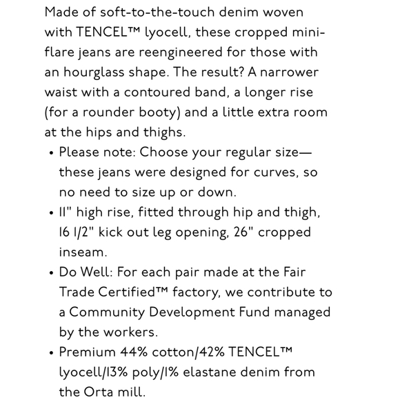 Kick Flare Madewell Curvy Cali Crop Demi-Boot Flare Stretch Jeans 26 Dark Wash - Picture 8 of 12